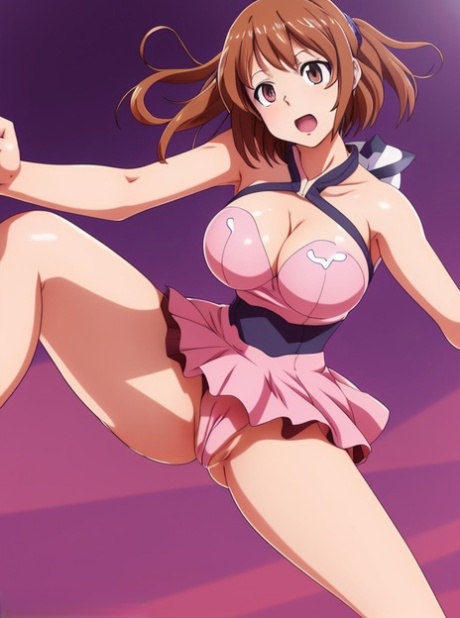 Buxom Hentai babe Ochako Uraraka shows her big boobs & her bald pussy - Part 01 Pic 9
